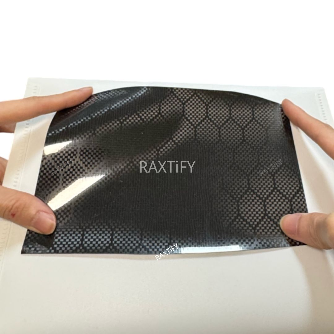 Gloss Honeycomb Carbon Fiber Black Vinyl Wrap