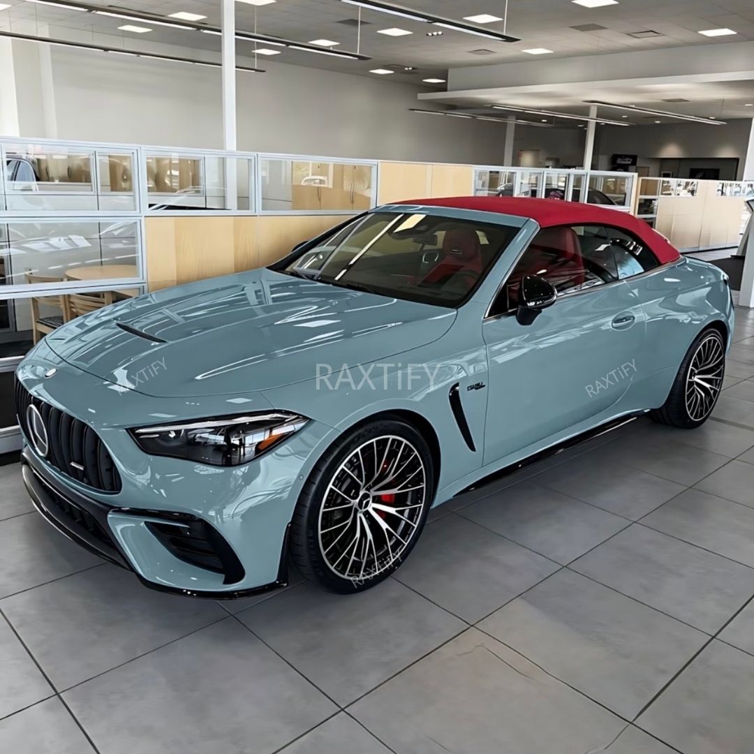Benz Mercedes Wrapped in Gloss Meissen Blue Vinyl Wrap