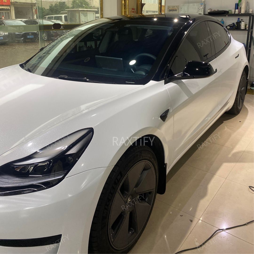 Gloss Menace Diamond Pearl White Vinyl Wrap