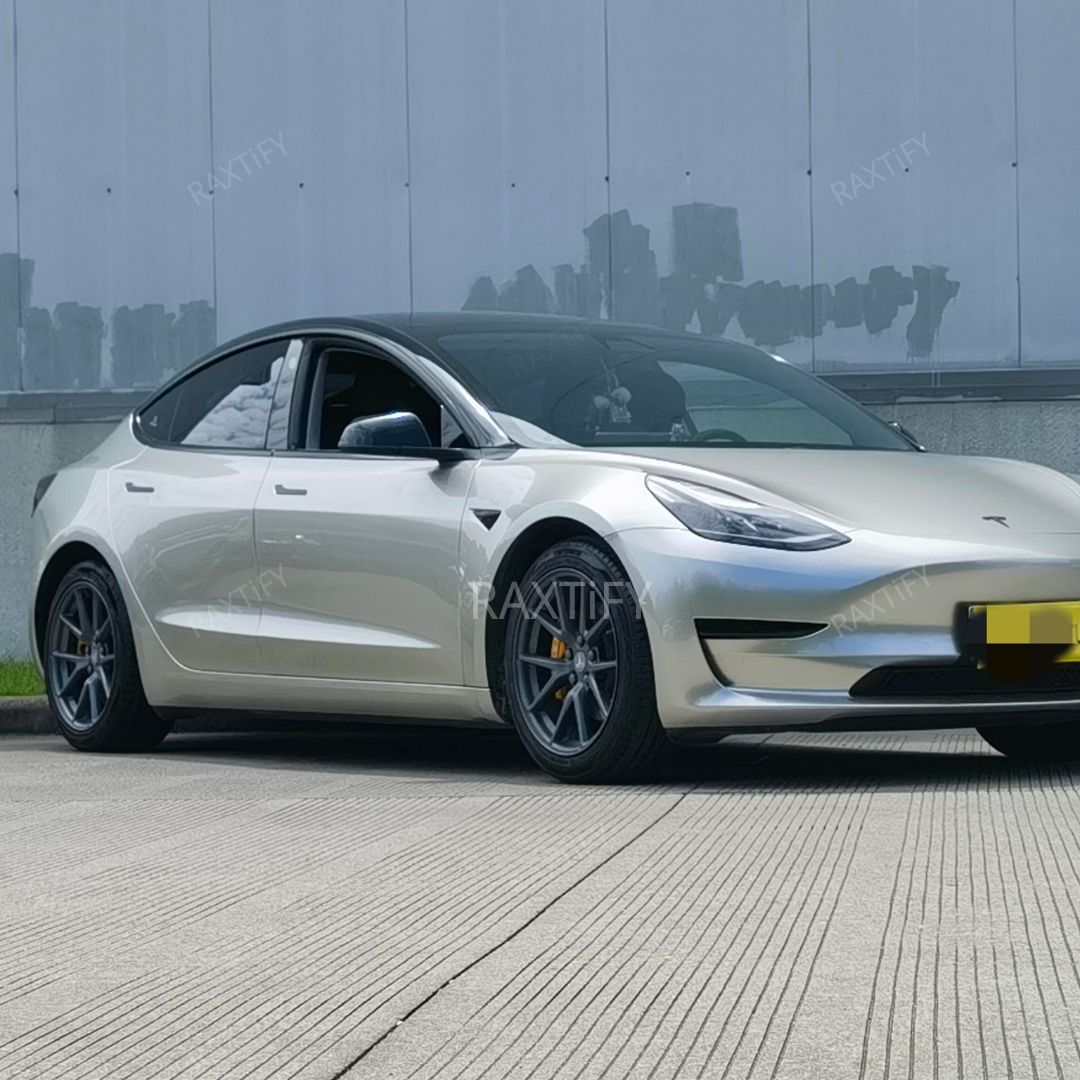 Tesla Gloss Metalic Victor Silver Vinyl Wrap