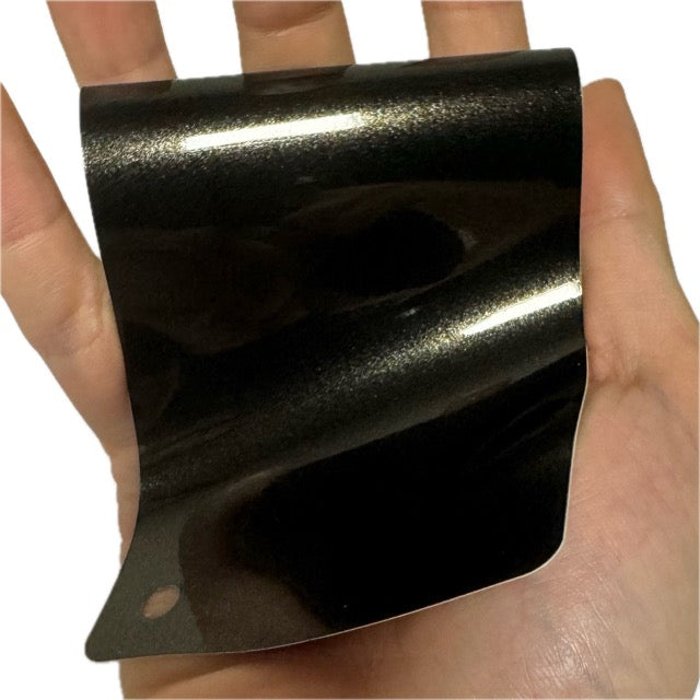 Gloss Metallic Black Gold Car Wrap swatch card