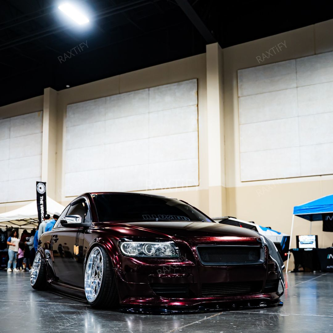 Gloss Metallic Black Red Car Wrap
