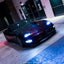 Gloss Metallic Black Red Car Wrap on a Corvette
