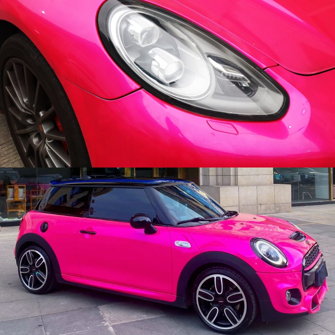 Mini Cooper Wrapped in Gloss Metallic Candy Purple Vinyl Wrap