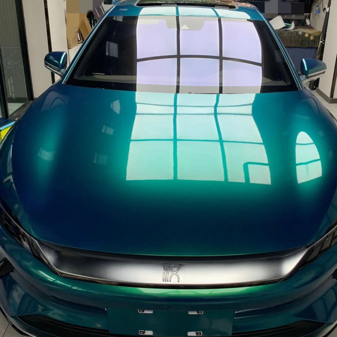 Gloss Metallic Coral Dark Green Vinyl Wrap