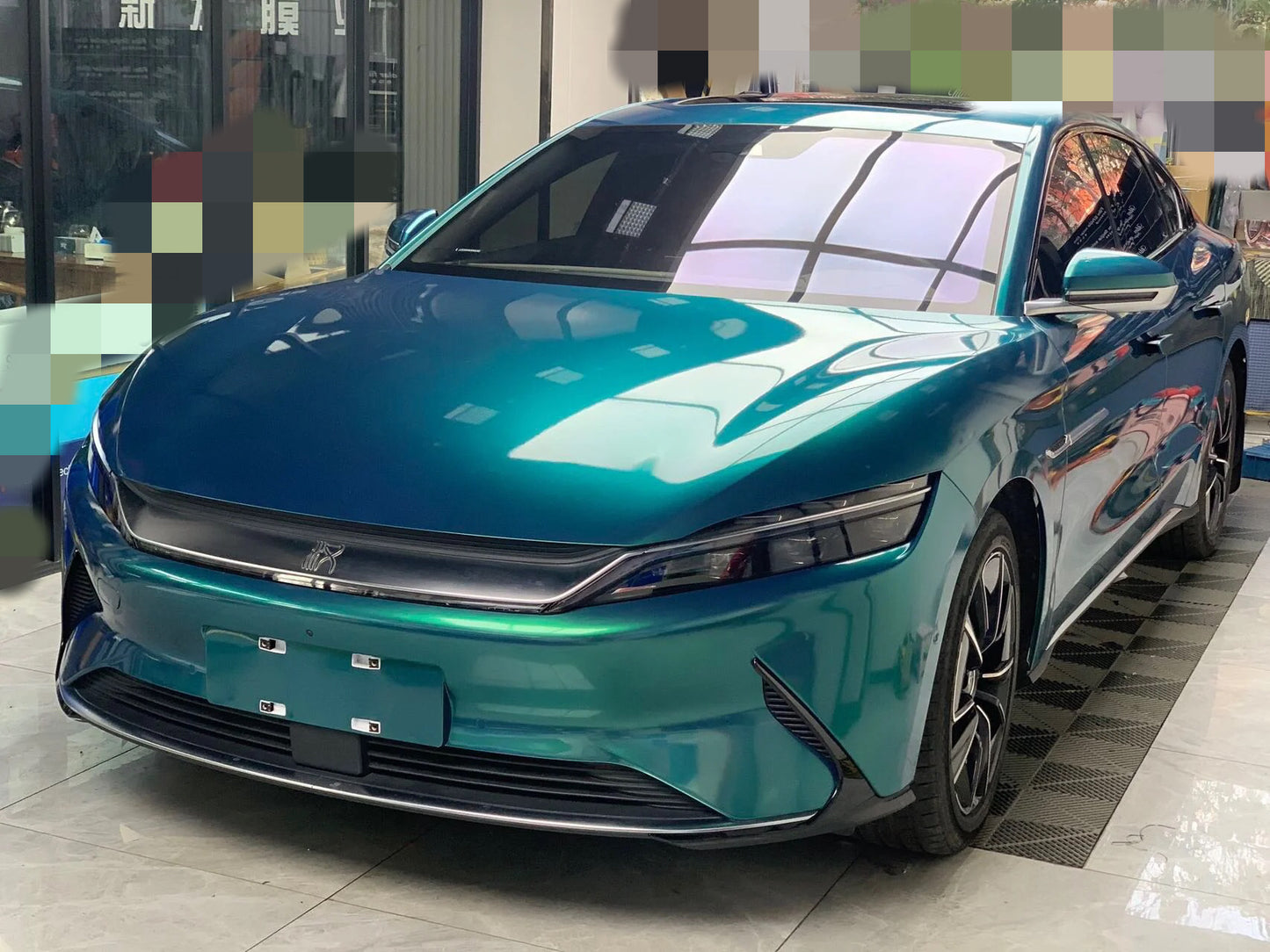 Gloss Metallic Coral Dark Green Vinyl Wrap