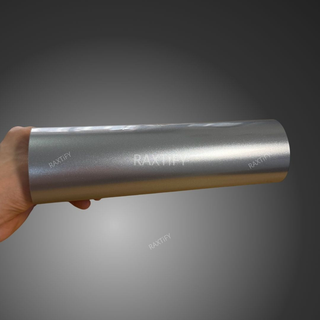 Gloss Metallic Dolomite Silver Vinyl Car Wrap Sample