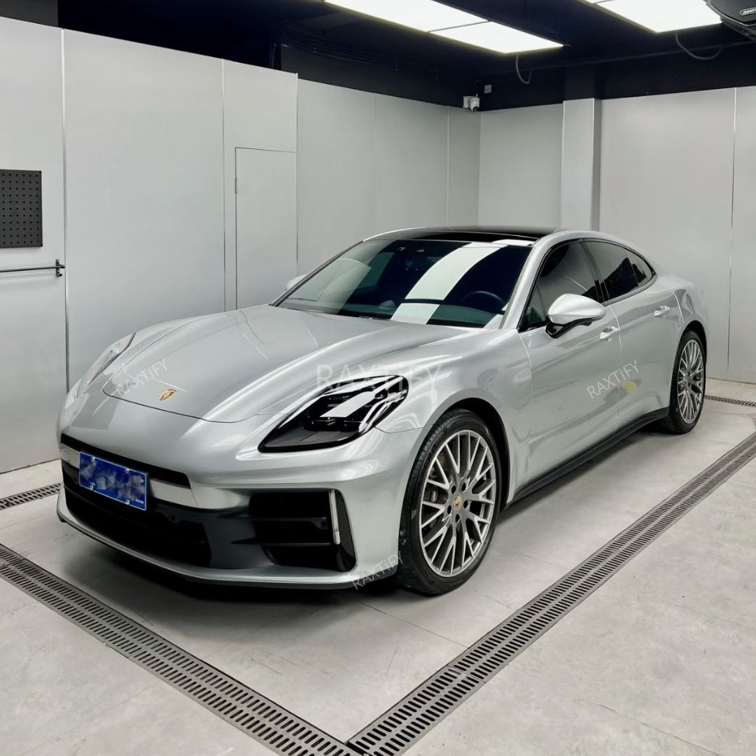 Porsche Wrapped in Gloss Metallic Dolomite Silver Vinyl Car Wrap