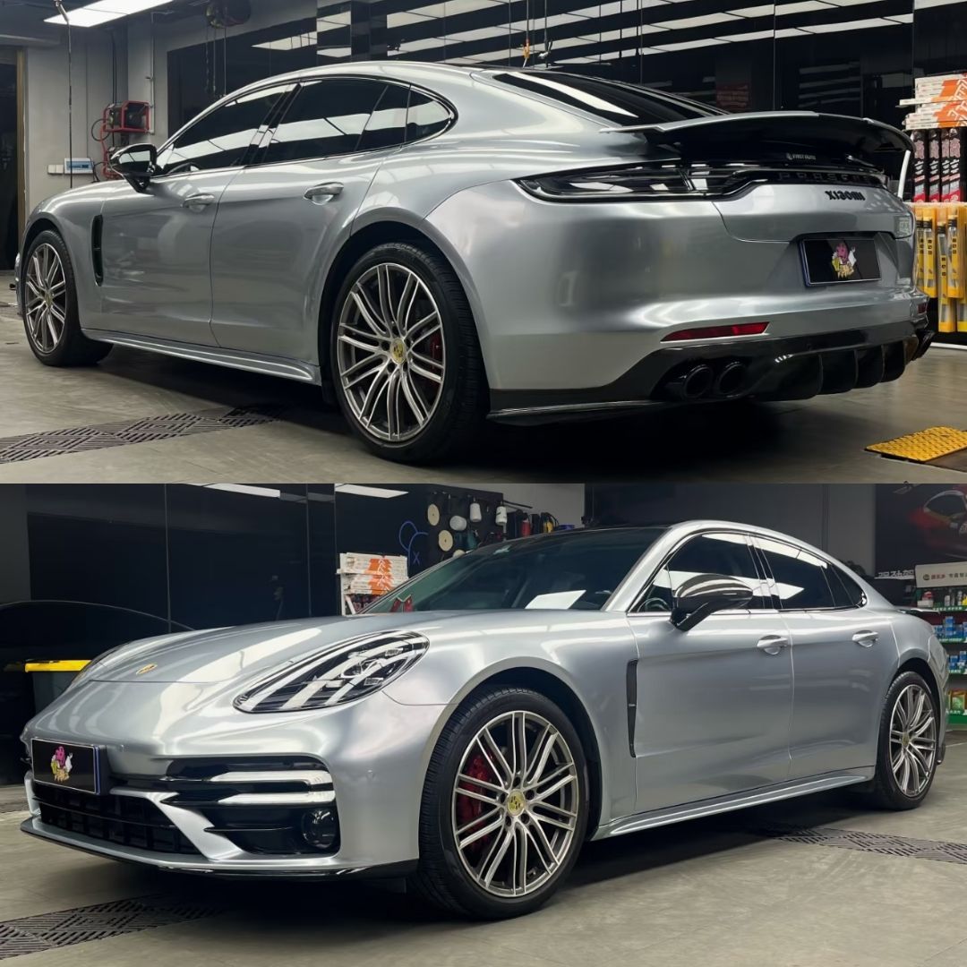 Cars Wrapped in Gloss Metallic Dolomite Silver Vinyl Car Wrap