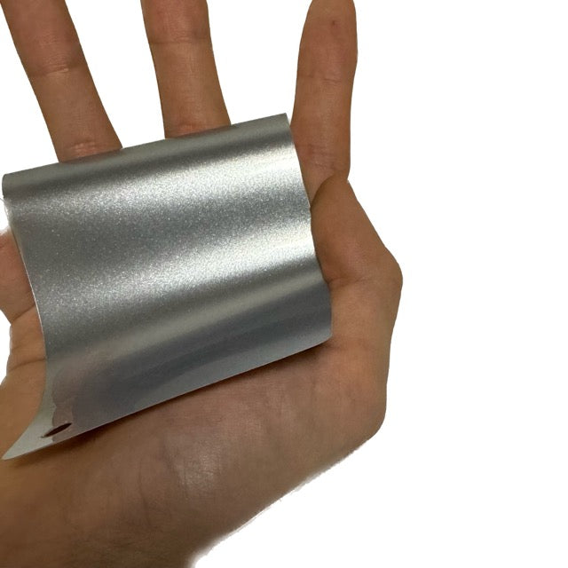 Gloss Metallic Foil Silver Car Wrap swatch card