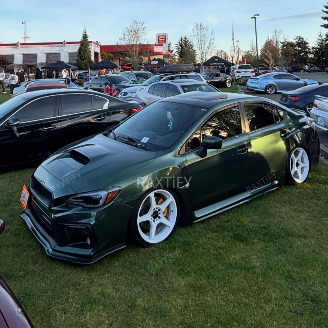 Gloss Metallic Forest Green Car Wrap subaru wrx side