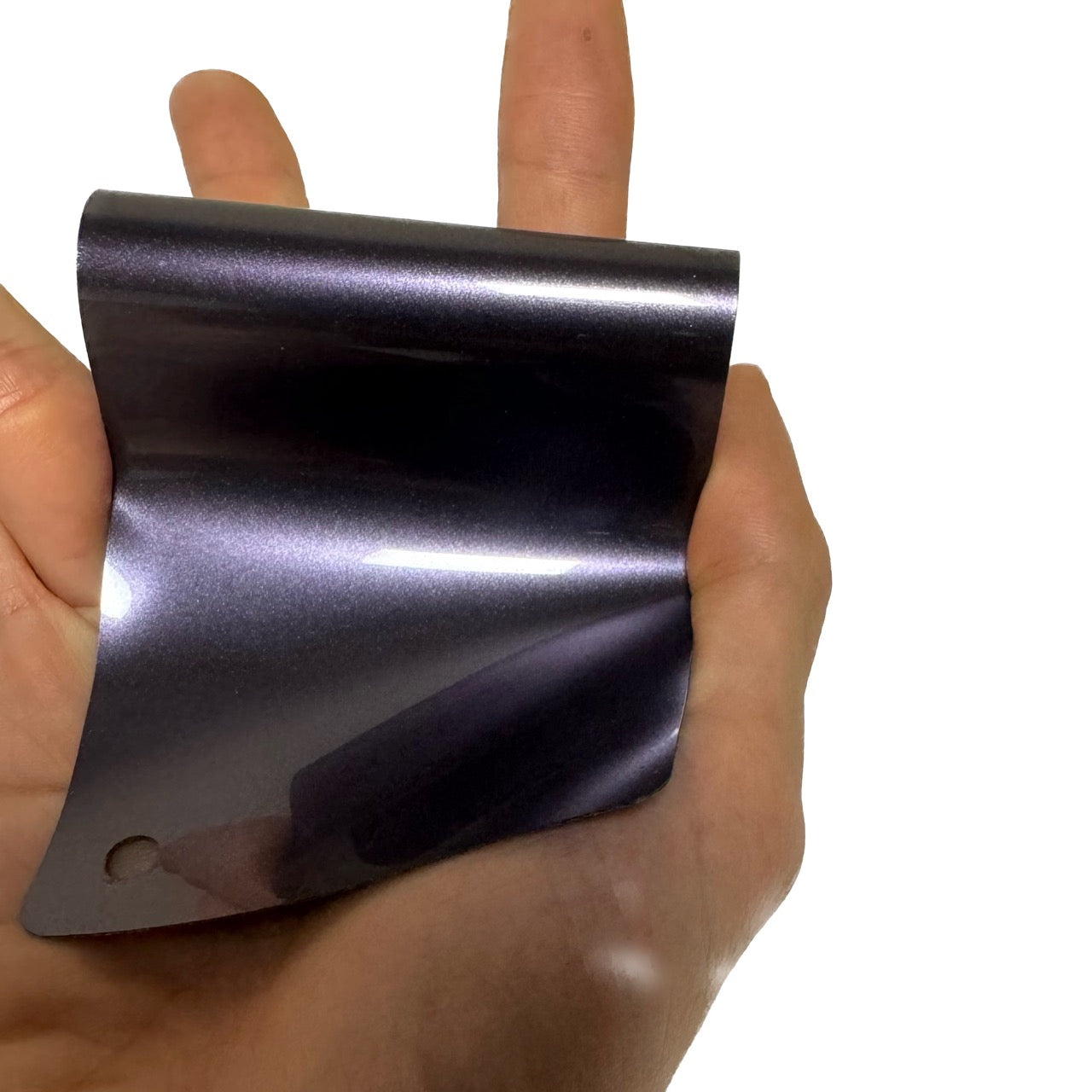 Gloss Metallic Gray Violet Car Wrap swatch card