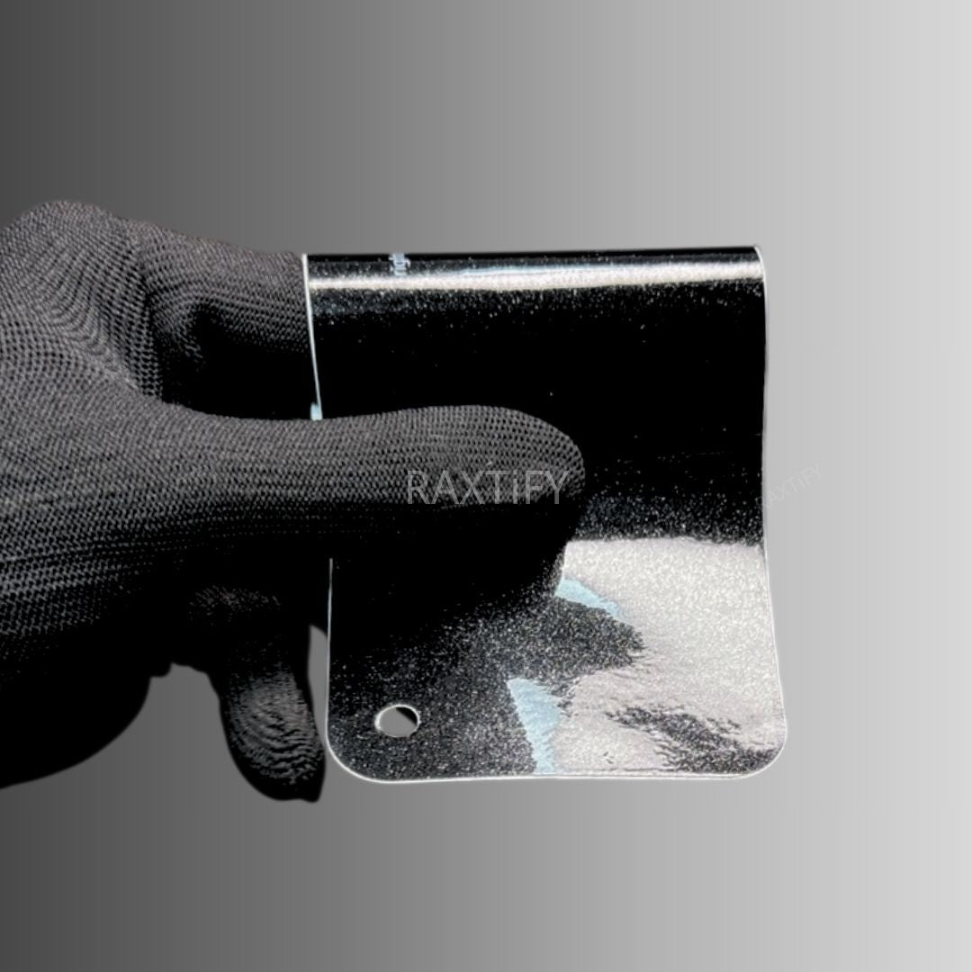 Hand holding a Gloss Metallic Havana Black Car Wrap