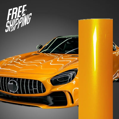 Gloss Metallic Hermes Orange Vinyl Wrap