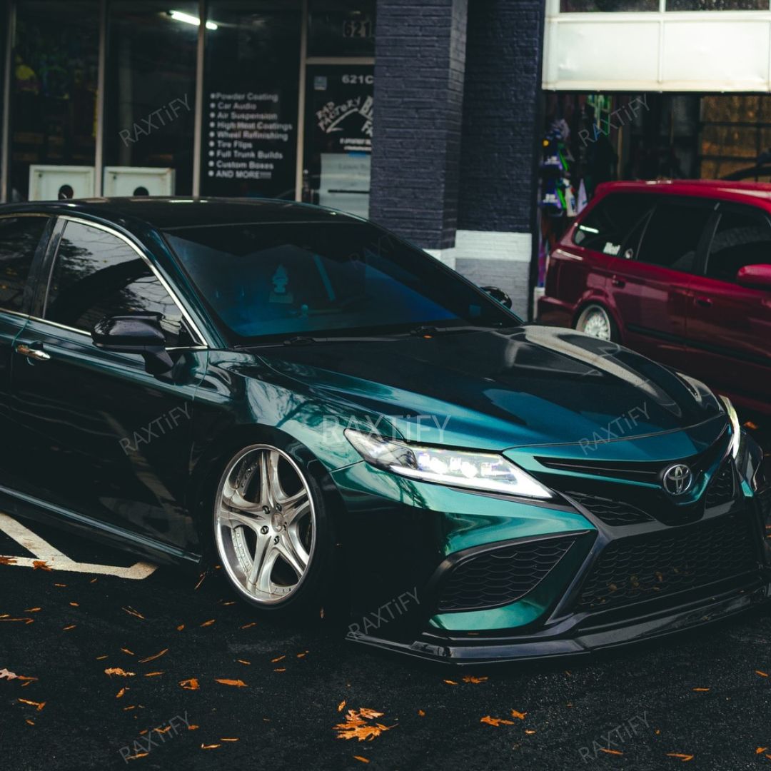 Gloss Metallic Jade Green Vinyl Wrap Toyota Front Look