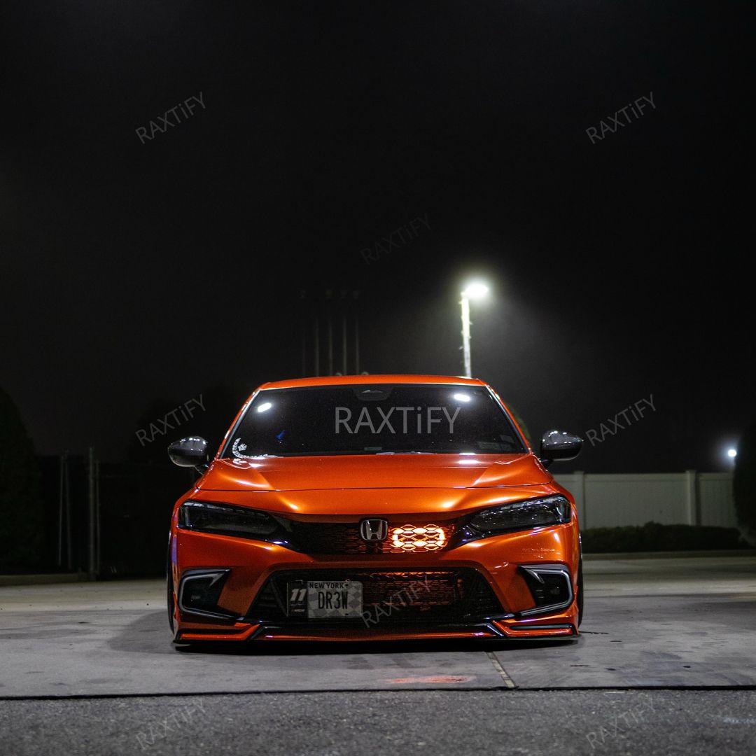 Gloss Metallic Lava Orange Vinyl  Car Wrap Color