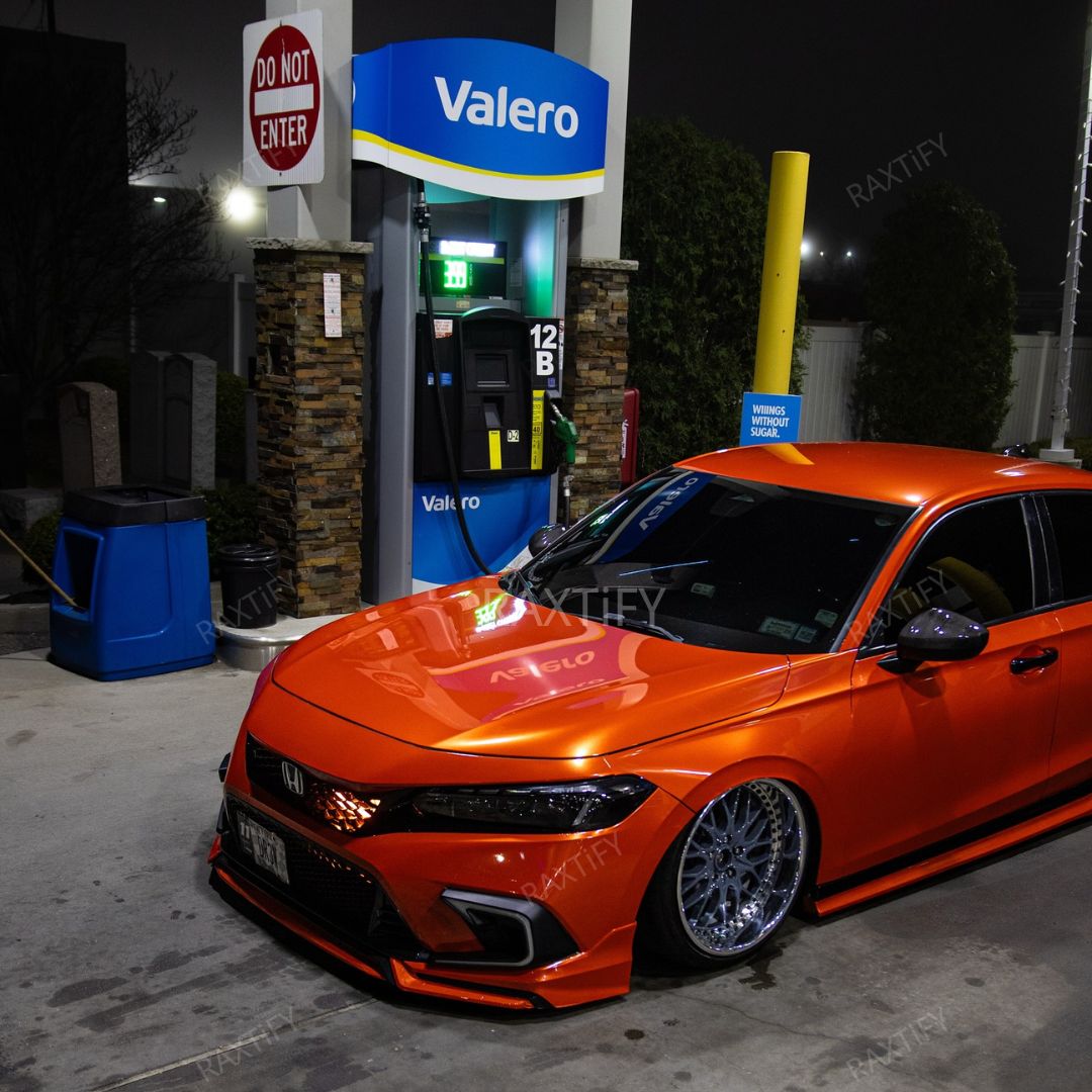 Gloss Metallic Lava Orange Vinyl  Car Wrap Color