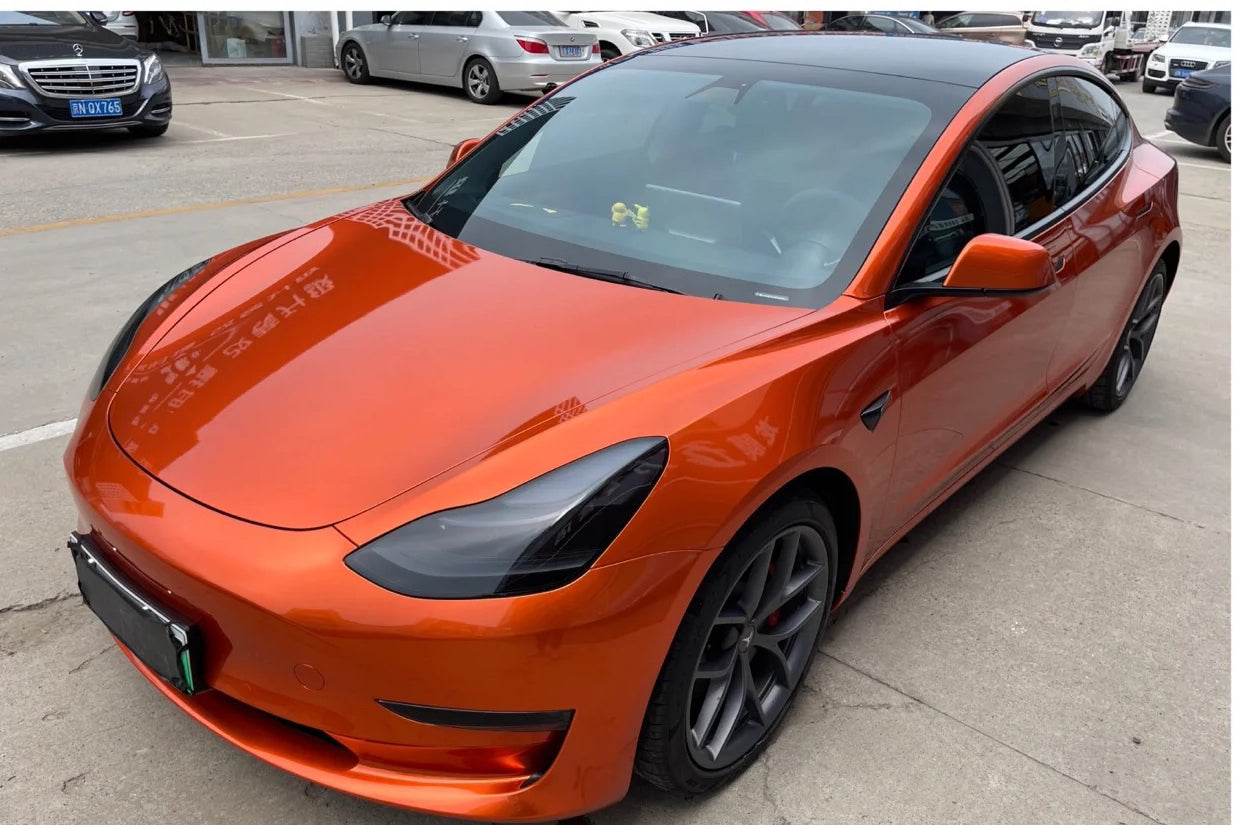 Gloss Metallic Lava Orange Vinyl Wrap