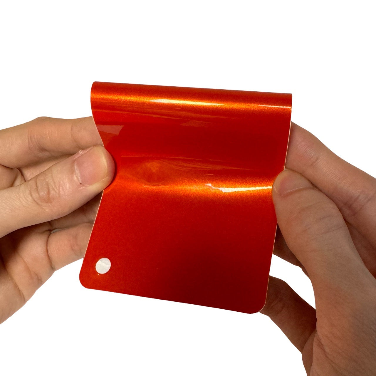 Gloss Metallic Lava Orange Vinyl Wrap swatch card