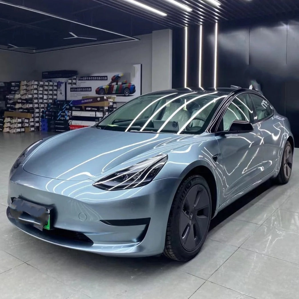 Gloss Metallic Light Steel Blue Wrap