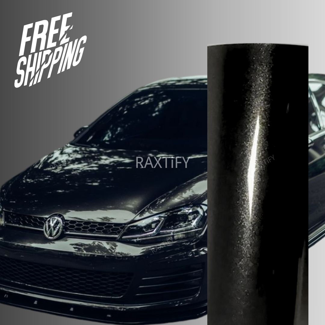 Gloss Metallic Metal Black Vinyl Wrap