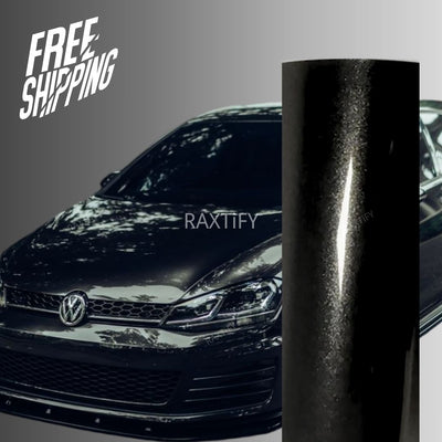 Gloss Metallic Metal Black Vinyl Wrap