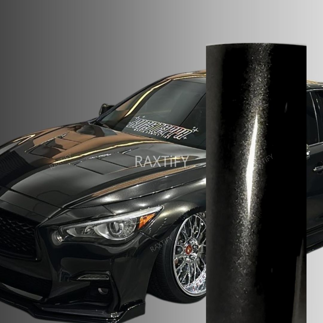 Gloss Metallic Metal Black Vinyl Wrap
