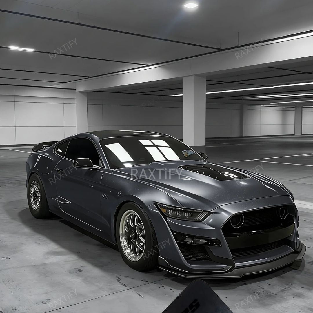 Gloss Metallic Moonlight Silver Vinyl Wrap  Mustang