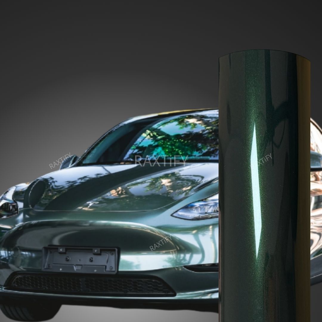 Gloss Metallic Oak Green Vinyl Wrap