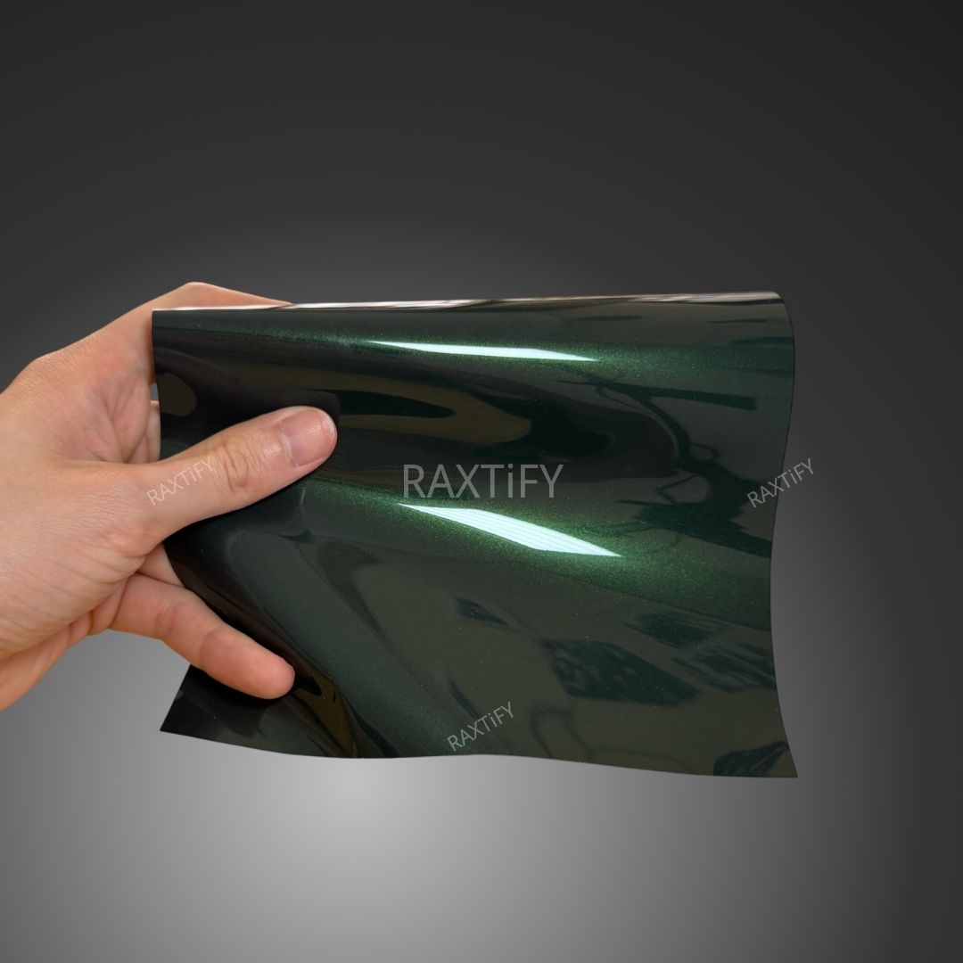 Gloss Metallic Oak Green Vinyl Wrap Sample