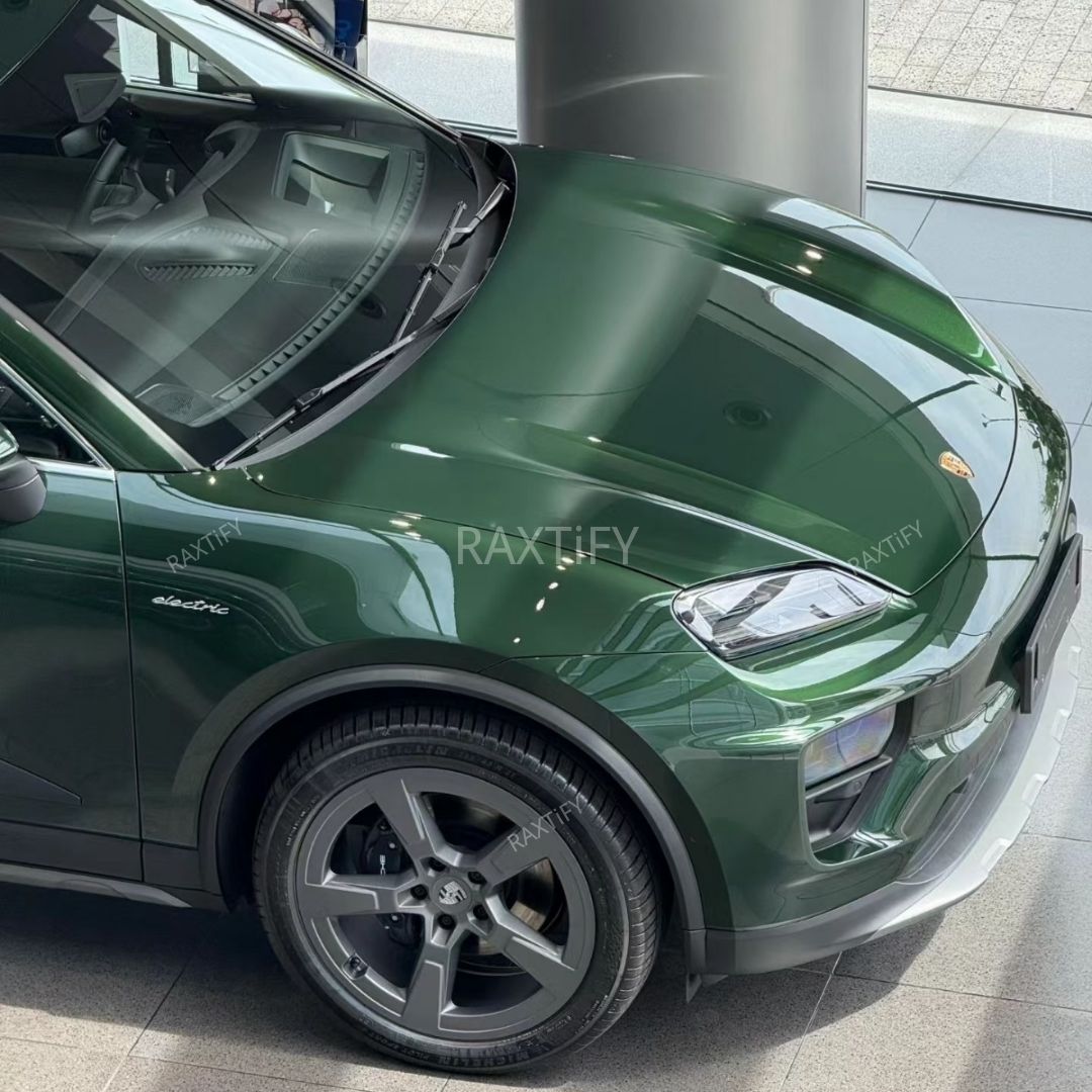 Porsche Wrapped in Gloss Metallic Oak Green Vinyl Wrap