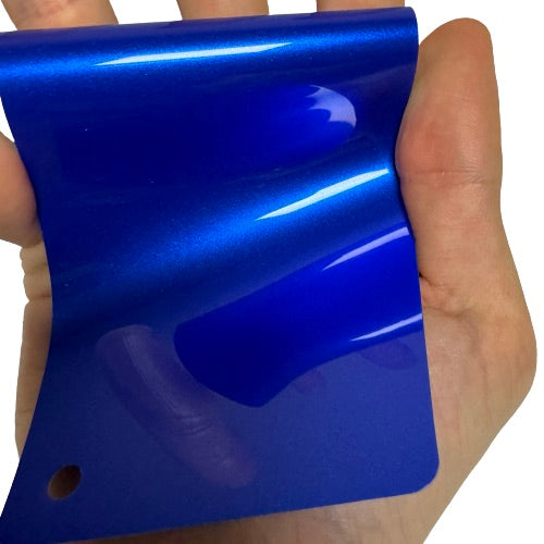 Gloss Metallic Pearl Blue Vinyl Wrap swatch card