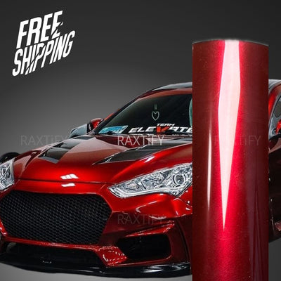 Gloss Metallic Raspberry Red Vinyl Wrap