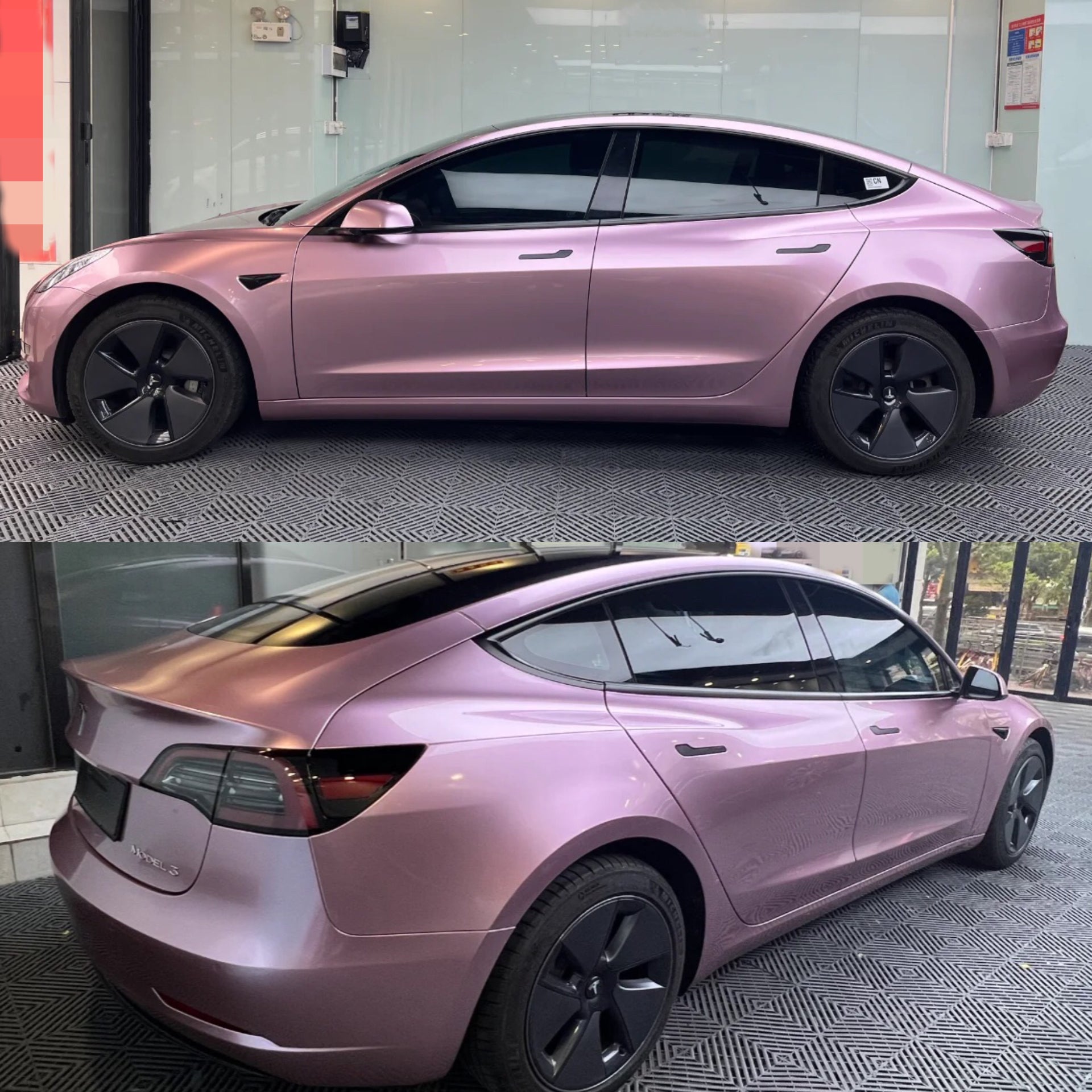 Gloss Metallic Rose Car  Wrap