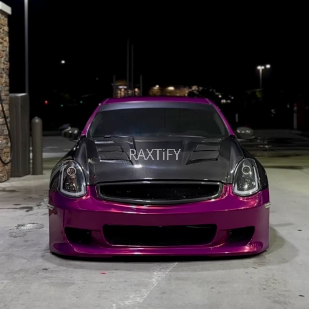 Front of Gloss Metallic Rose Red Vinyl Wrap