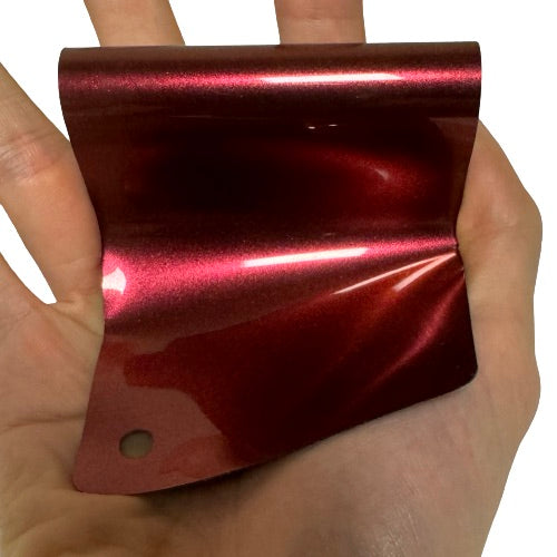 Gloss Metallic Rufous Red Vinyl Wrap swatch card