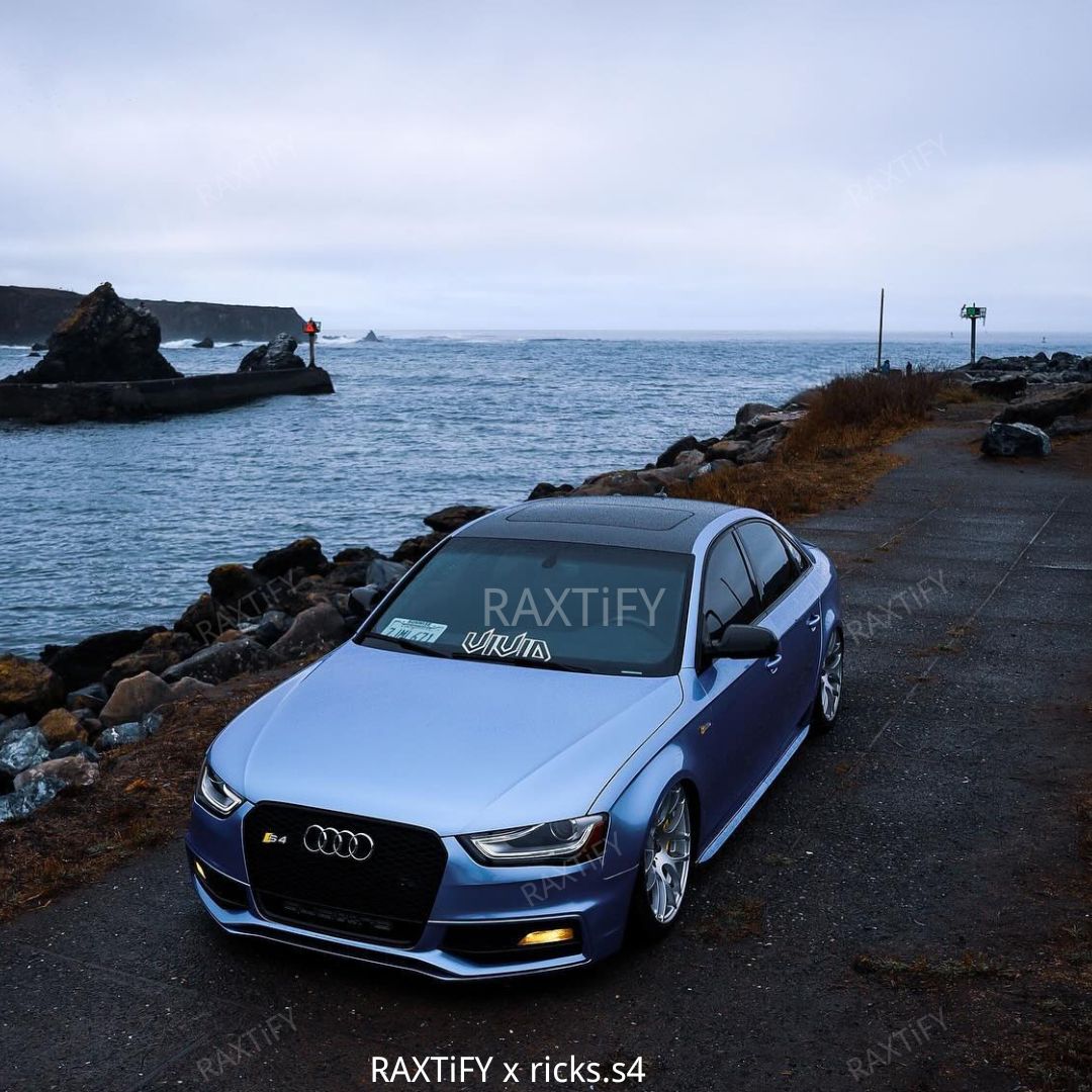 Gloss Metallic Silver Lake Blue Vinyl Wrap