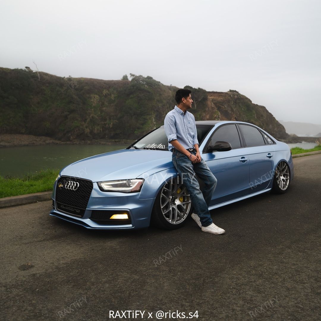 Gloss Metallic Silver Lake Blue Vinyl Wrap Color