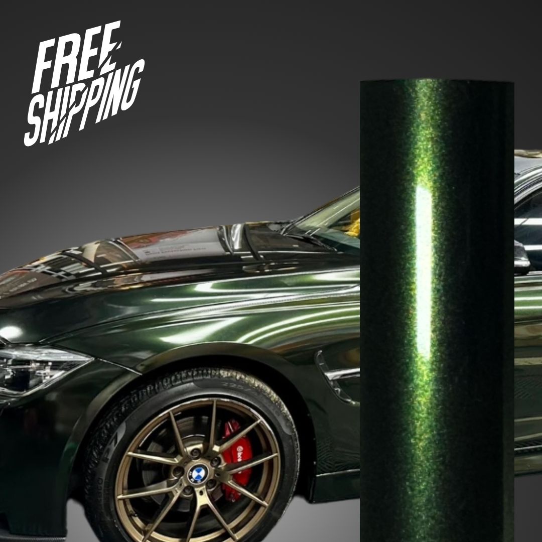 Gloss Metallic Stone Green Vinyl Wrap