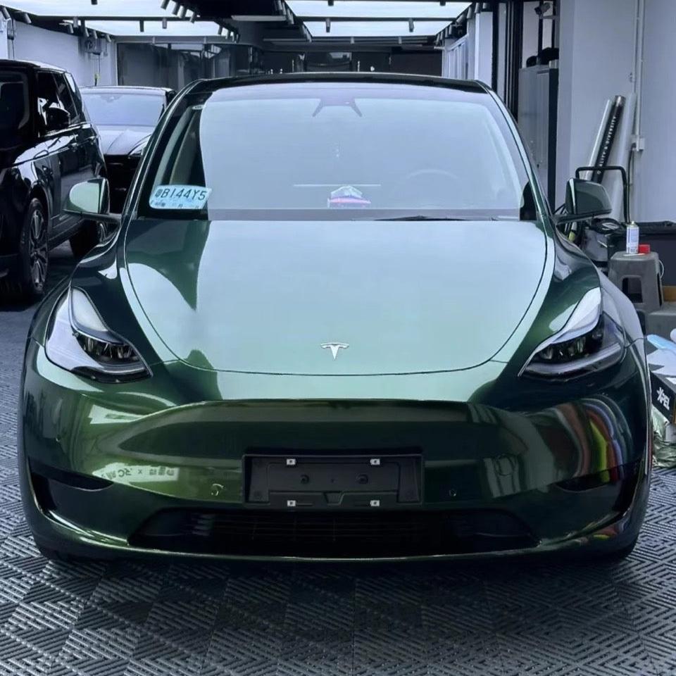 Gloss Metallic Stone Green Vinyl Wrap