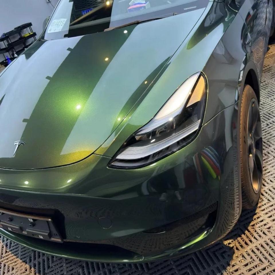 Gloss Metallic Stone Green Vinyl Wrap