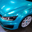 Gloss Metallic Turquoise Dream Car Wrap Detail Look VW hood look