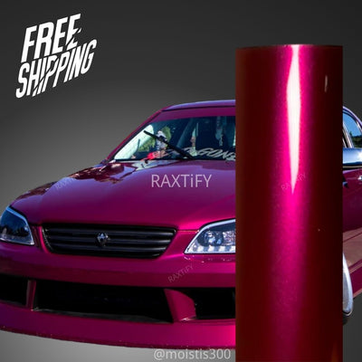 Gloss Metallic Rose Red Vinyl Wrap