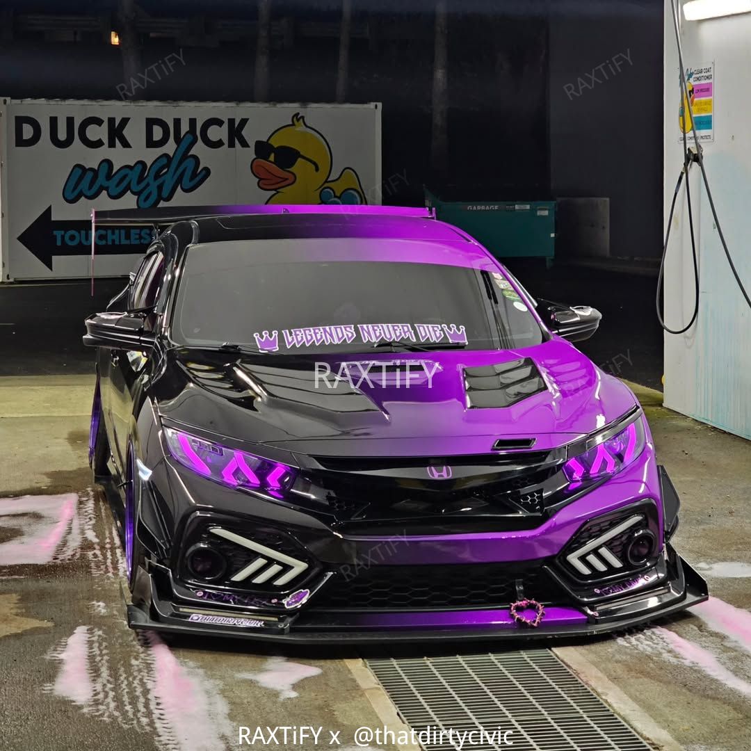 Honda Civic Black Purple Custom Vinyl Wrap