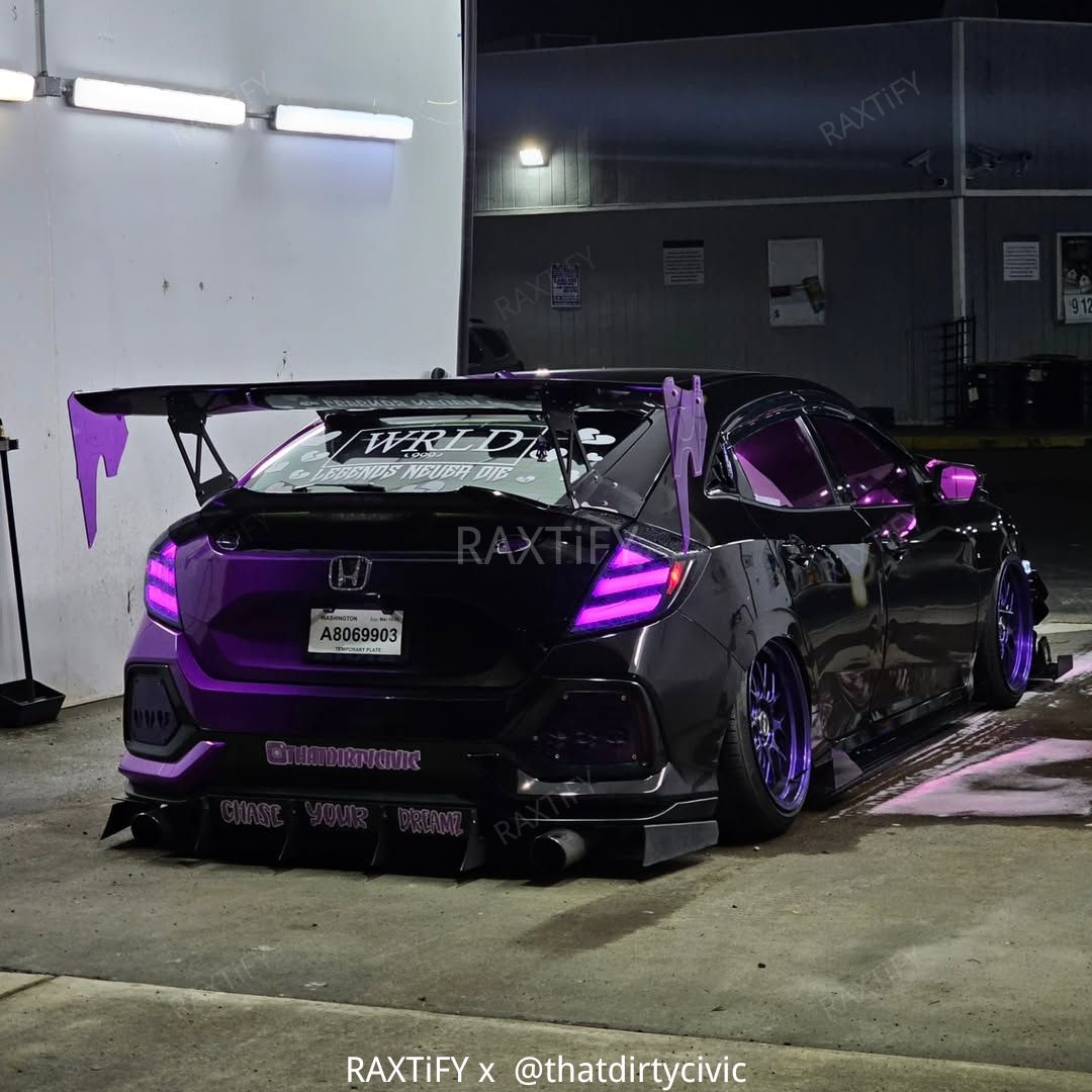 Honda Civic Black Purple Custom Vinyl Wrap