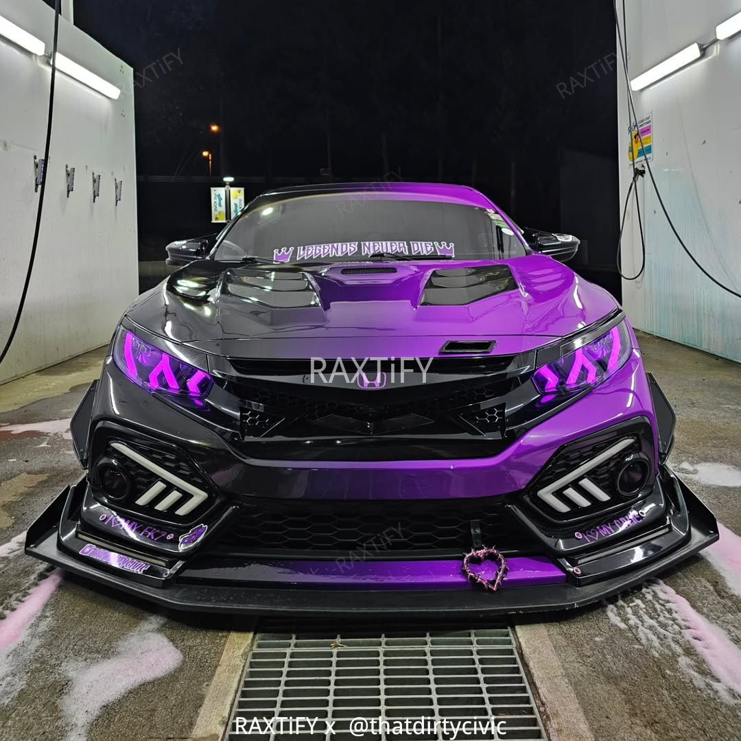 Honda Civic Black Purple Custom Vinyl Wrap