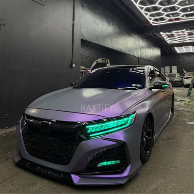 Color Shift Satin Gray Purple Vinyl Wrap honda