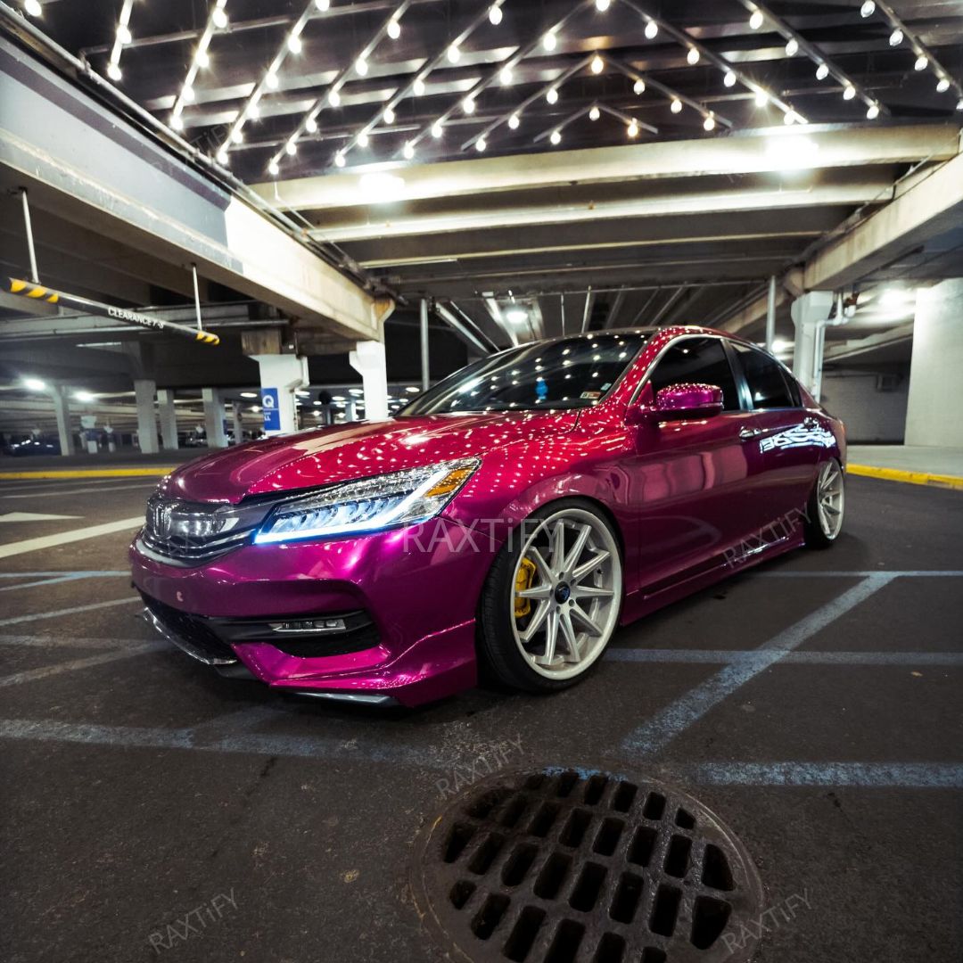 Gloss Metallic Jam Purple Car Wrap on honda inside look