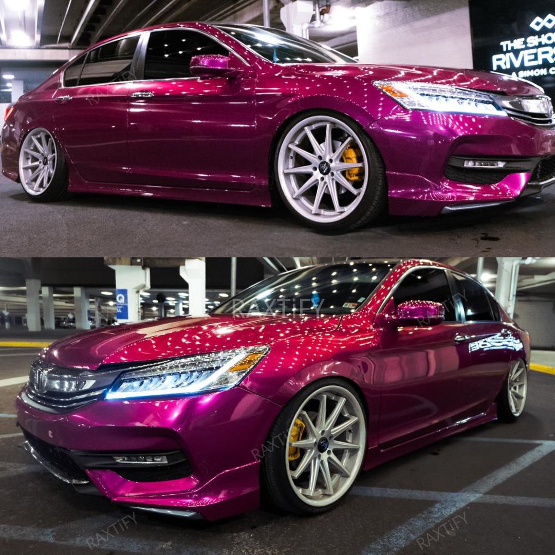 Gloss Metallic Jam Purple Car Wrap on Honda look