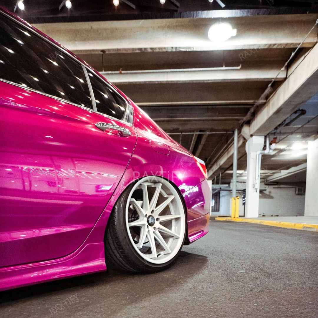 Gloss Metallic Jam Purple Car Wrap on honda door